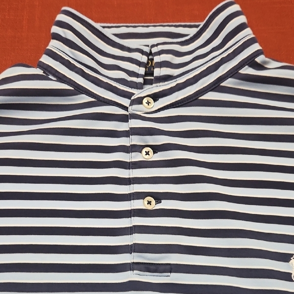 Ralph Lauren Navy and White Striped Polo - Picture 4 of 11